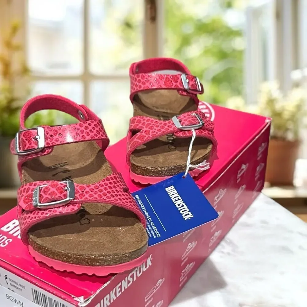 BIRKENSTOCK Toddler Kids Rio Magic Galaxy Bright Rose Pink Sandals Size 26 US 8